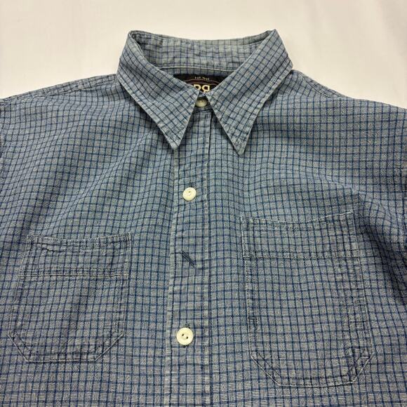RRL Double RL Ralph Lauren Plaid Button Up Chin Strap Work Shirt Men's XS - Picture 6 of 13
